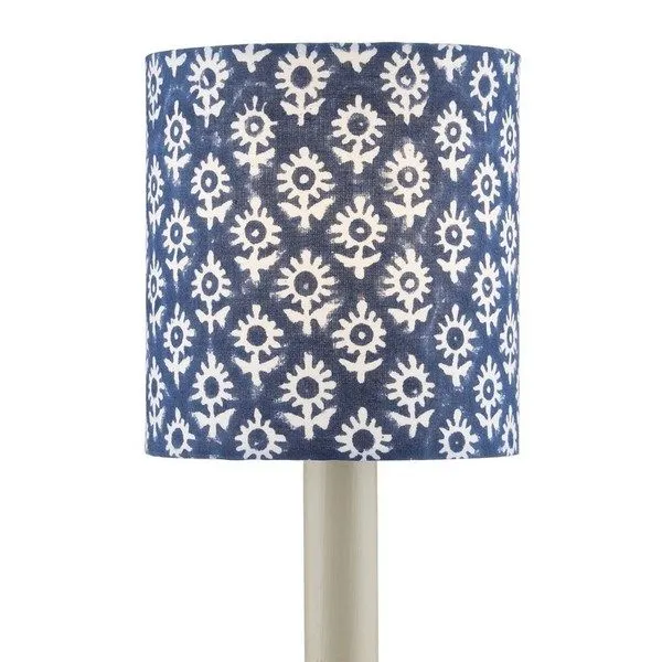Product Image 1 for Block-Print Navy Drum Chandelier Shade from Currey & Company
