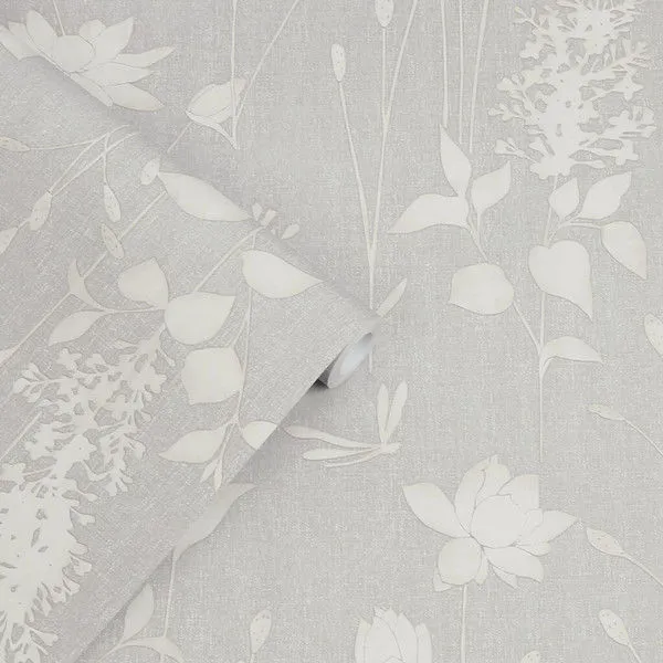 Product Image 1 for Laura Ashley Dragonfly Garden Steel Floral Wallpaper from Graham & Brown