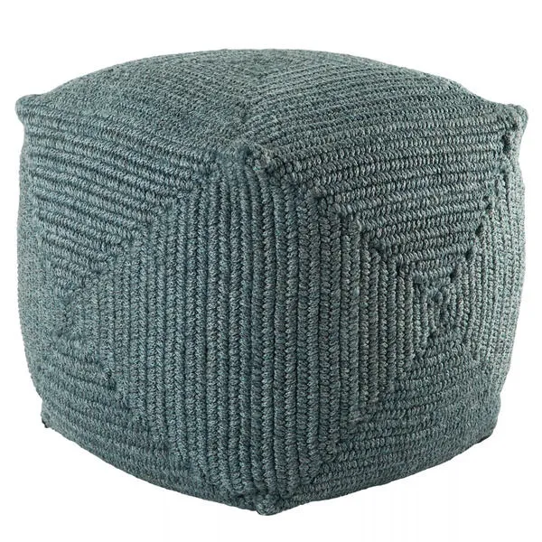 Product Image 3 for Bridgehampton Indoor/ Outdoor Solid Teal Cube Pouf from Jaipur 