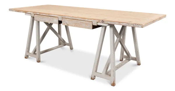 Product Image 2 for Sawhorse Desk Distressed Gray from Sarreid Ltd.