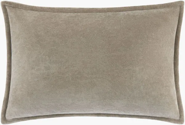 Karling Driftwood Accent Pillow in neutral grey-beige cotton fabric with soft texture and piped edge