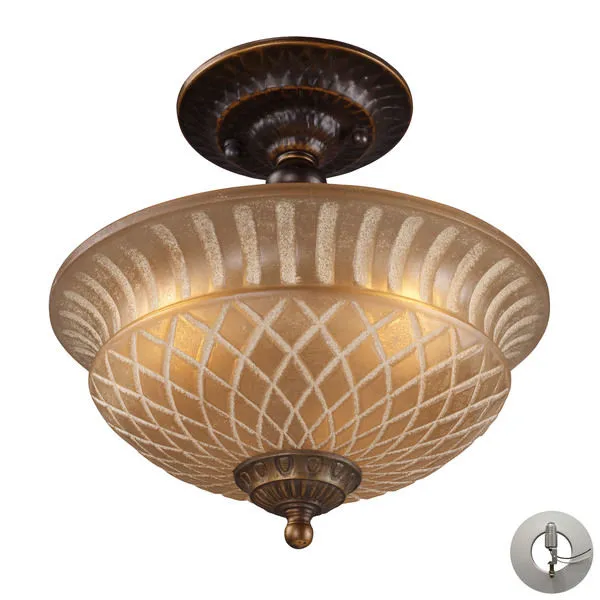Product Image 1 for Restoration 3 Light Semi Flush In Golden Bronze With Adapter Kit from Elk Lighting