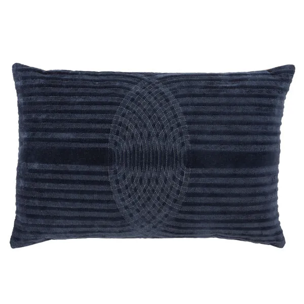 Product Image 4 for Bev Navy/ Silver Geometric Lumbar Pillow from Jaipur 