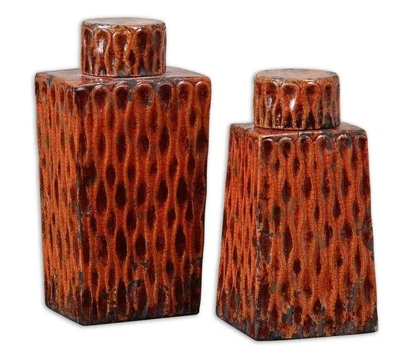 Product Image 1 for Uttermost Raisa Burnt Orange Containers, Set/2 from Uttermost