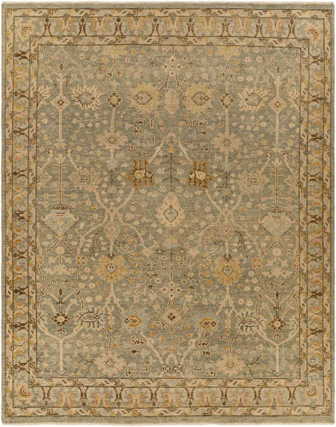 Product Image 1 for Reign Hand-Knotted Sage / Dark Brown Rug - 9' x 12' from Surya