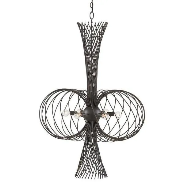 Product Image 1 for Akio Black Wrought Iron Chandelier from Currey & Company