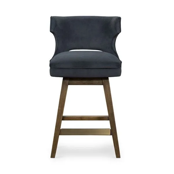 Product Image 1 for Task Modern Velvet Shadow Swivel Stool from Four Hands
