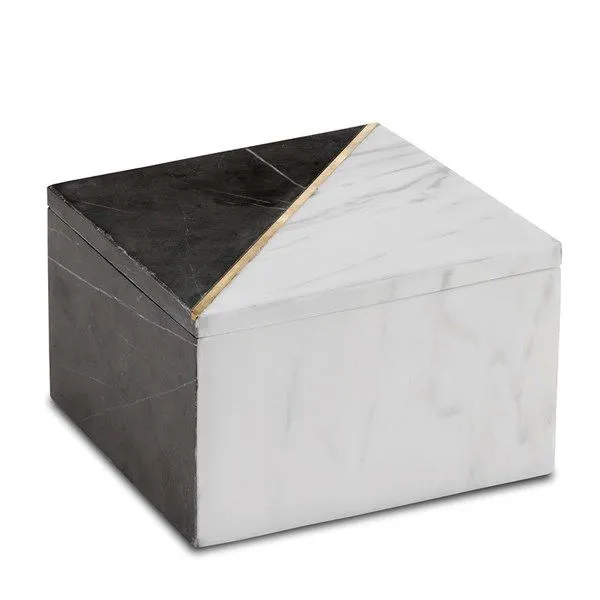 Product Image 1 for Deena Black and White Marble Box from Currey & Company