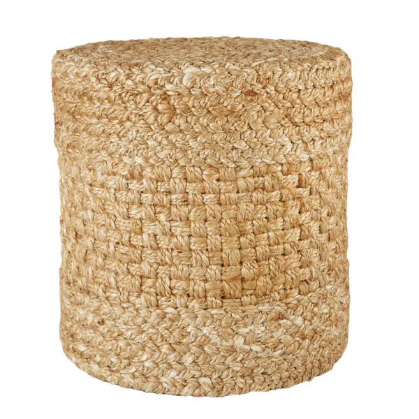 Product Image 2 for Sauton Natural Beige/ White Tall Cylinder Pouf from Jaipur 