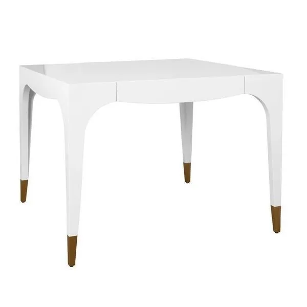 Product Image 2 for Square Tapered Leg Two Drawer Game Table With Antique Brass Foot Caps from Worlds Away