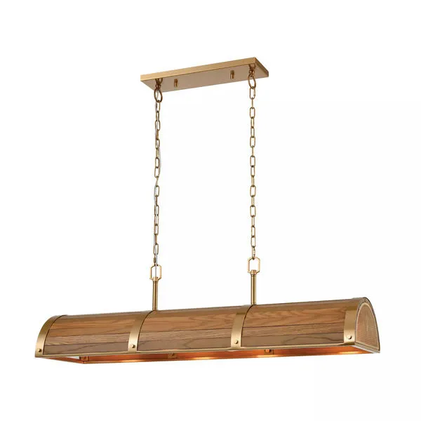 Product Image 2 for Wooden Barrel 4 Light Island Light from Elk Lighting
