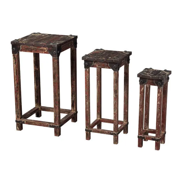 Product Image 1 for Set Of 3 Distressed Finish Stacking Tables from Elk Home