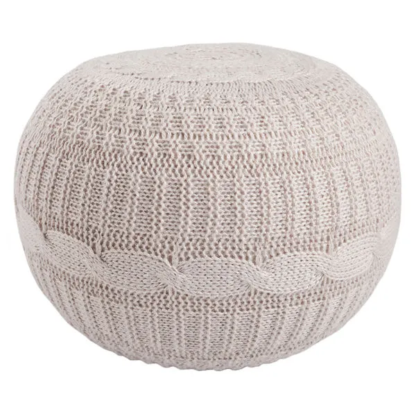 Product Image 1 for Georgia Solid Silver Round Pouf from Jaipur 
