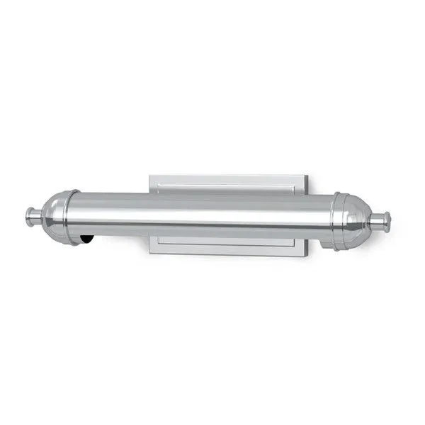 Devon Picture Light Small wall-mounted metal picture light with sleek cylindrical polished chrome finish
