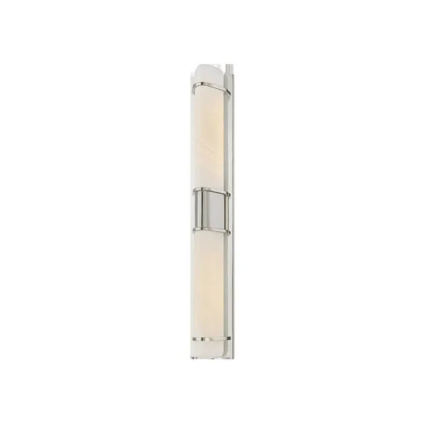 Tottenville Wall Sconce with slim matte cloud glass shades in a triangular profile and minimalist metalwork mounting