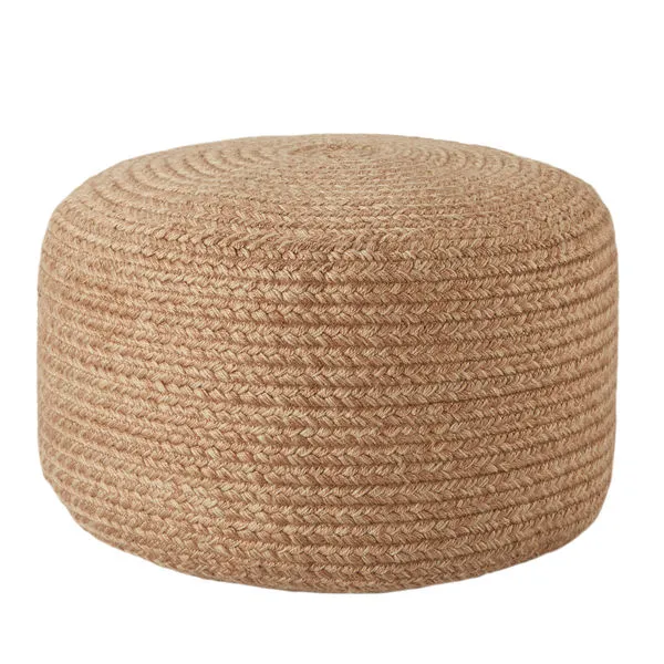 Product Image 2 for Vibe By Santa Rosa Indoor/ Outdoor Solid Light Tan/ Beige Cylinder Pouf from Jaipur 
