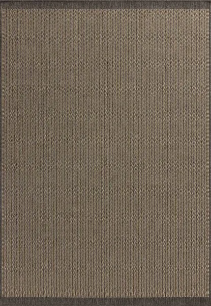 Providence Wheat Charcoal indoor/outdoor woven rug with earth-toned, organic texture and dark charcoal bordered edges