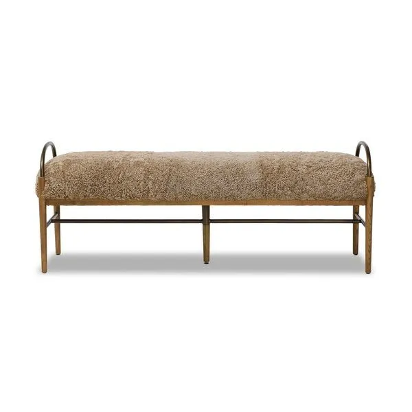 Product Image 1 for Demi Taupe Shearling Accent Bench from Four Hands