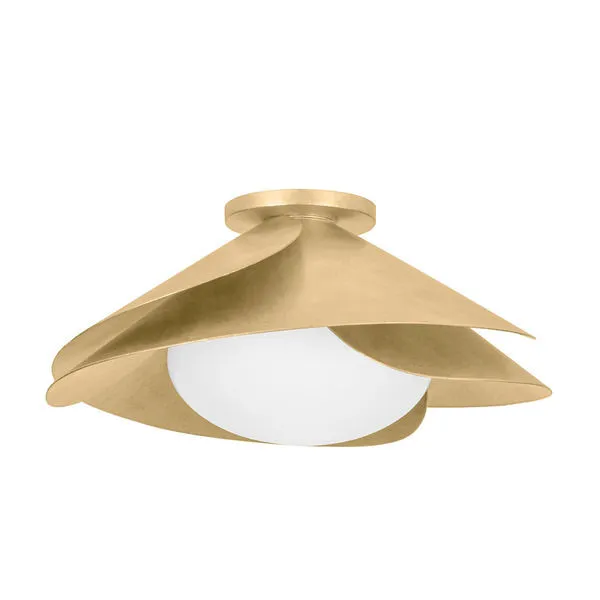 Product Image 1 for Brookhaven 1-Light Flush Mount - Vintage Gold Leaf from Hudson Valley