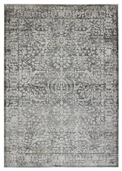 Product Image 1 for Elvira Modern Floral Gray/ Cream Rug - 5'3" x 7'6" from Jaipur 