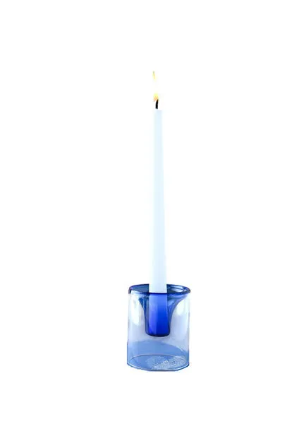 Product Image 1 for Glass Clear & Blue Candle Holder from BIDKHome