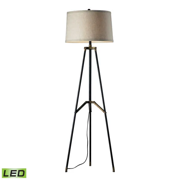 Product Image 1 for Functional Tripod Floor Lamp In Restoration Black And Aged Gold from Elk Home