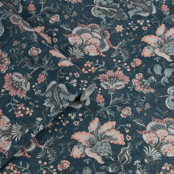 Product Image 1 for Laura Ashley Portia Dark Seaspray Floral Textured Wallpaper from Graham & Brown