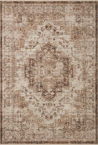Sorrento Mocha Multi traditional area rug with intricate vintage-inspired pattern and warm faded mocha tones
