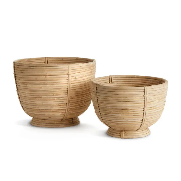 Product Image 1 for Cane Rattan Decorative Footed Bowls, Set Of 2 from Napa Home And Garden