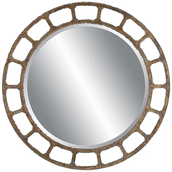 Product Image 1 for Darby Distressed Round Mirror from Uttermost