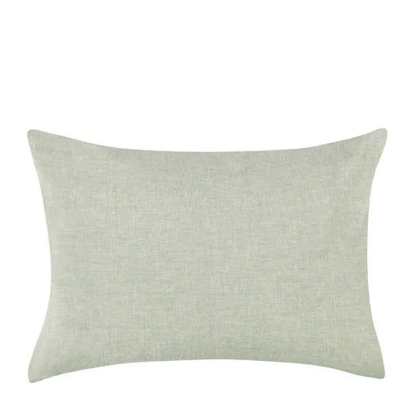 Rectangular sage sham with subtle linen texture and soft muted green color