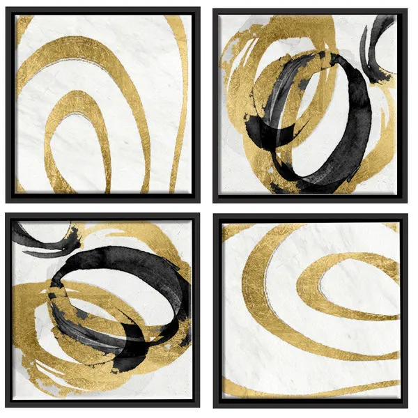 Product Image 1 for Gold Swirls Wall Décor   Set Of Four from Moe's