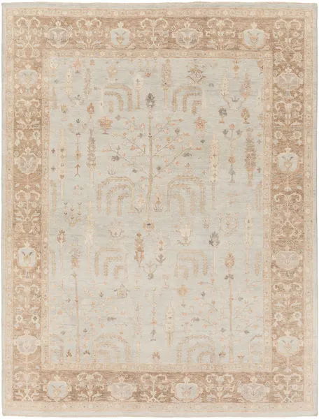 Product Image 1 for Normandy Hand-Knotted Wool Cream / Light Sage Rug - 8' x 10' from Surya