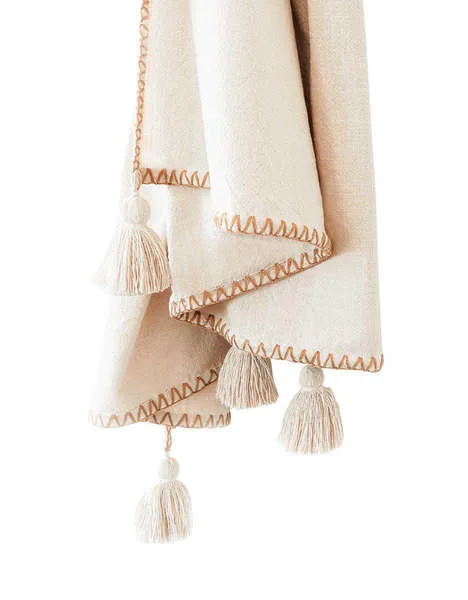 Product Image 2 for Blanket Stitch Throw with Tassels from Anaya Home