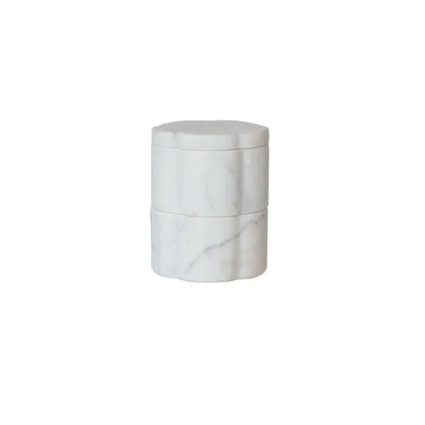 Product Image 1 for Elegant Marble Pinch Pot with Lid, White from Creative Co-Op