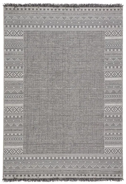 Product Image 2 for Kiyan Indoor / Outdoor Border Gray / Light Gray Area Rug from Jaipur