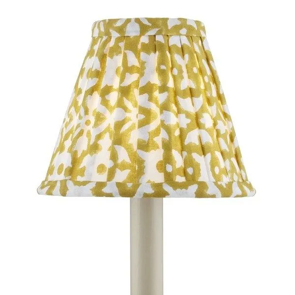 Product Image 1 for Block-Print Gold Pleated Chandelier Shade from Currey & Company