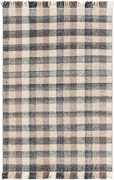 Product Image 1 for Reliance Hand-Woven Global Wool Charcoal / Tan Plaid Rug - 8'10" x 12' from Surya