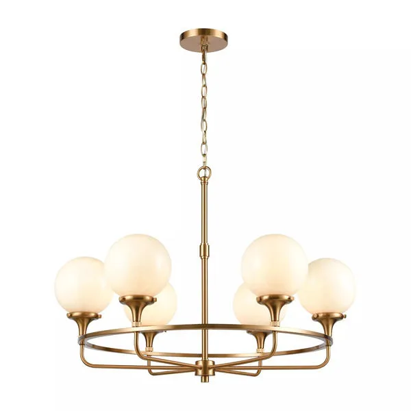Product Image 1 for Beverly Hills 6 Light Chandelier In Satin Brass from Elk Lighting