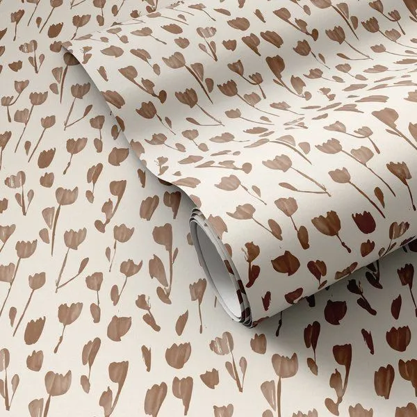 Product Image 1 for Wild Flowers I Terracotta I Wallpaper by Roseanne Kenny from Four Hands