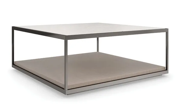 Product Image 1 for White Marble Modern Square Cartesian Cocktail Table from Caracole