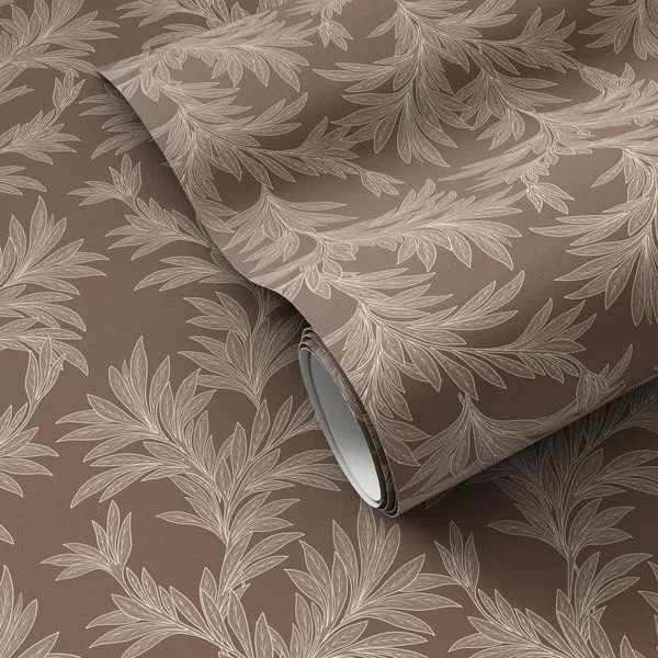 Product Image 1 for Lush Leaves Taupe I Wallpaper by Getty Images from Four Hands