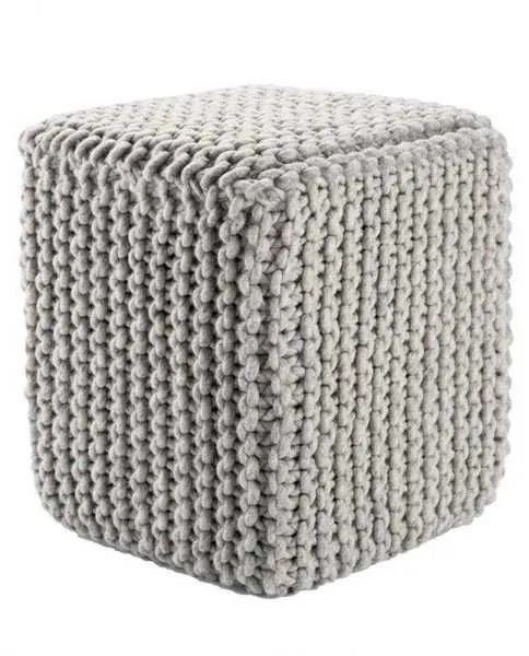 Product Image 1 for Juni Gray Textured Square Pouf from Jaipur