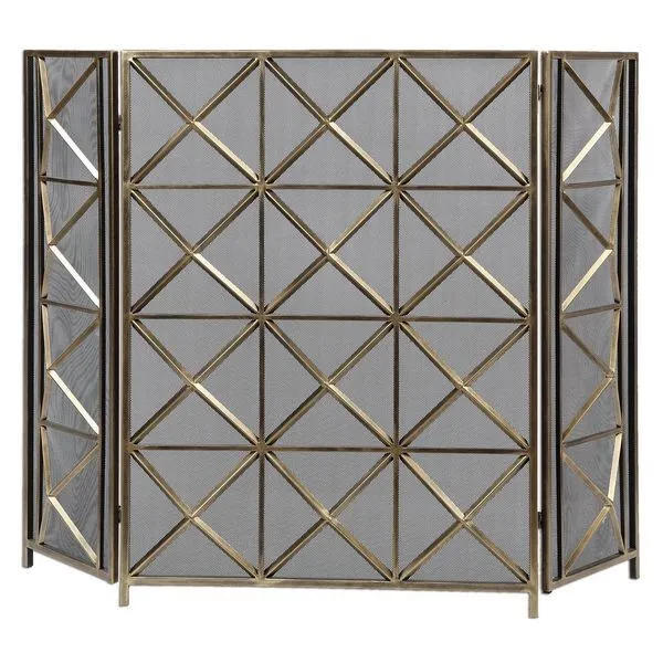 Product Image 1 for Uttermost Akiva Champagne Fireplace Screen from Uttermost