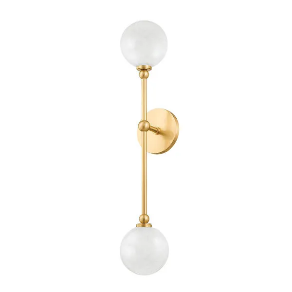Product Image 1 for Andrews 2-Light Wall Sconce - Aged Brass from Hudson Valley