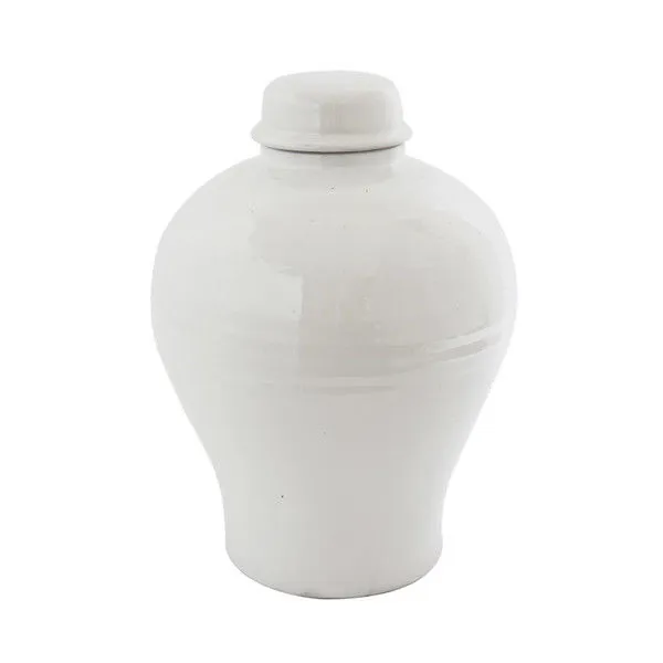 Product Image 3 for White Terracotta Lidded Vase from Creative Co-Op