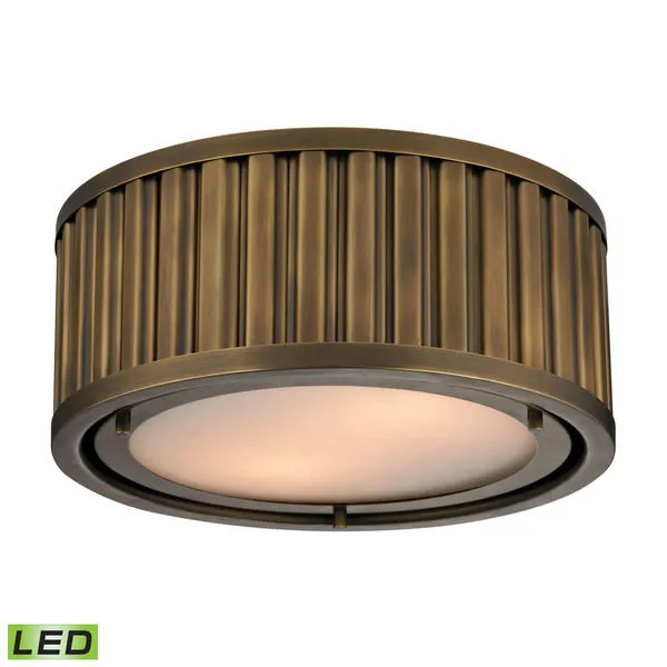 Product Image 1 for Linden Collection 2 Light Flush Mount In Aged Brass from Elk Lighting