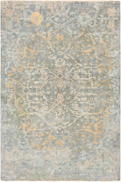 Product Image 1 for Normandy Hand-Knotted Wool Blue / Dusty Sage Rug - 2' x 3' from Surya