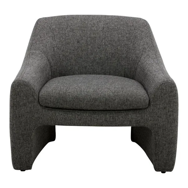 Barrow Rolling Dining Chair in dark gray NeverFear performance boucle with curved back and rolling base