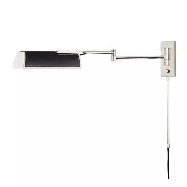 Product Image 1 for Holtsville 1 Light Swing Arm Wall Sconce W/ Black Leather from Hudson Valley